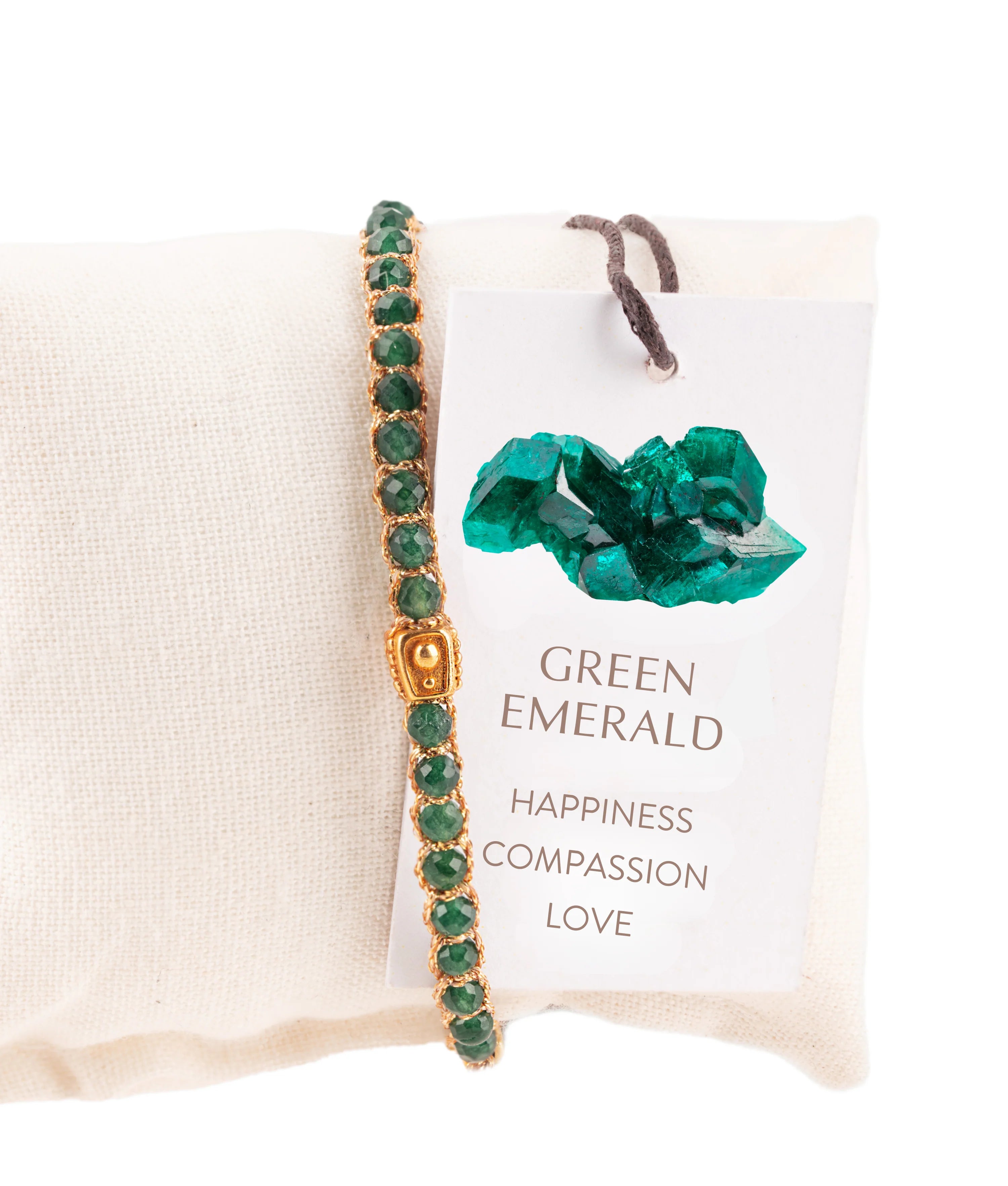 Green Emerald Agate Bracelet Gold