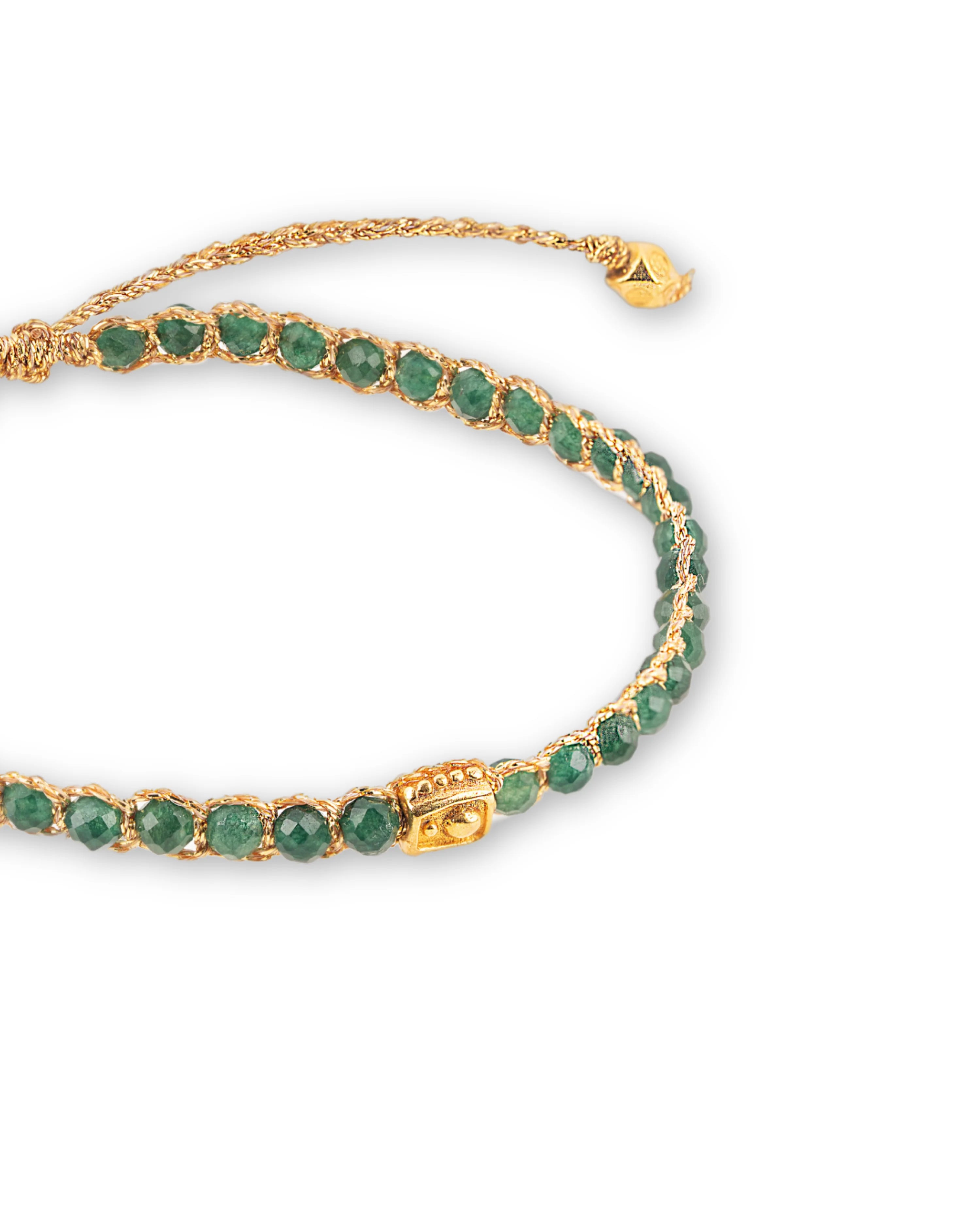 Green Emerald Agate Bracelet Gold