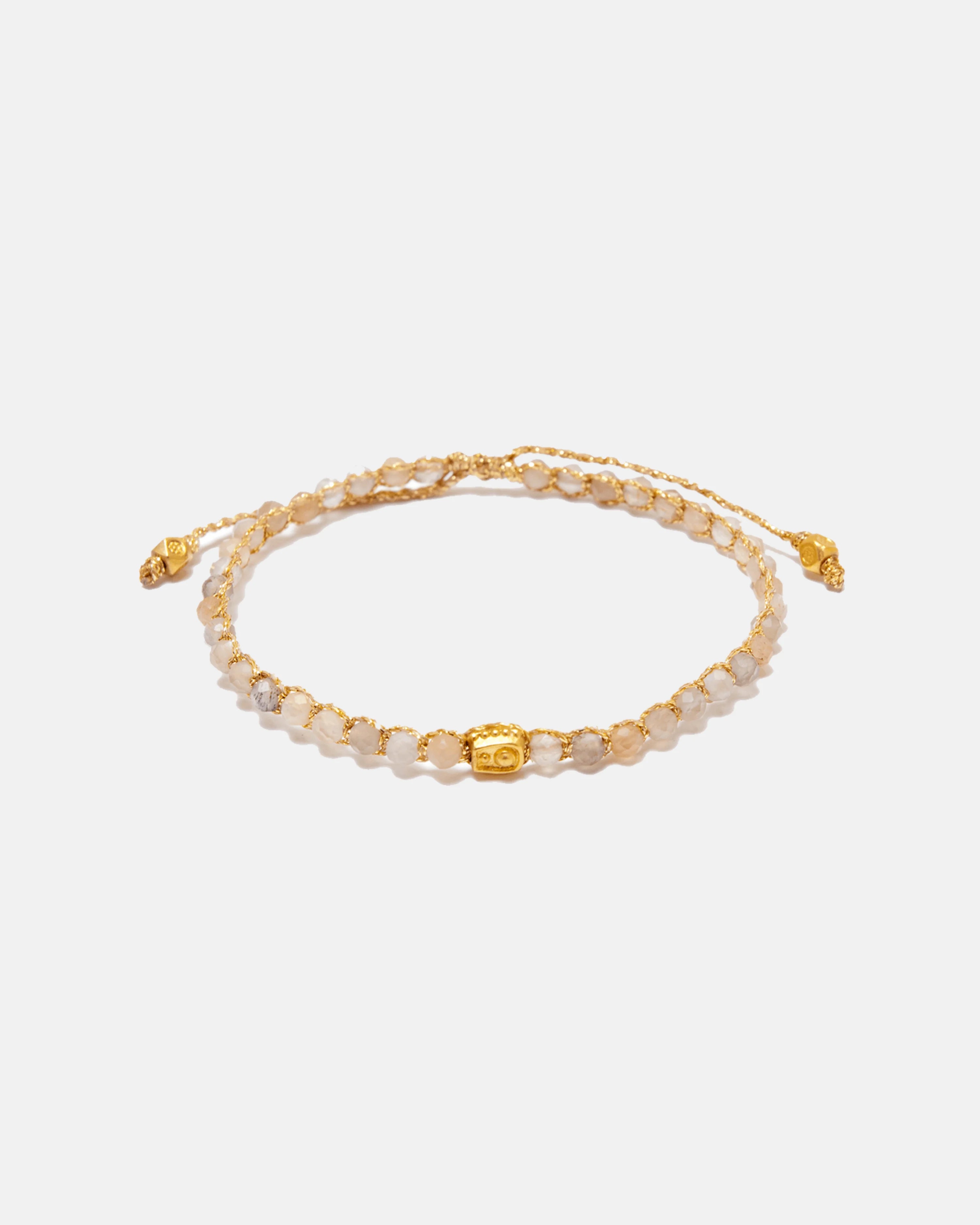 Peach Moonstone Bracelet Gold