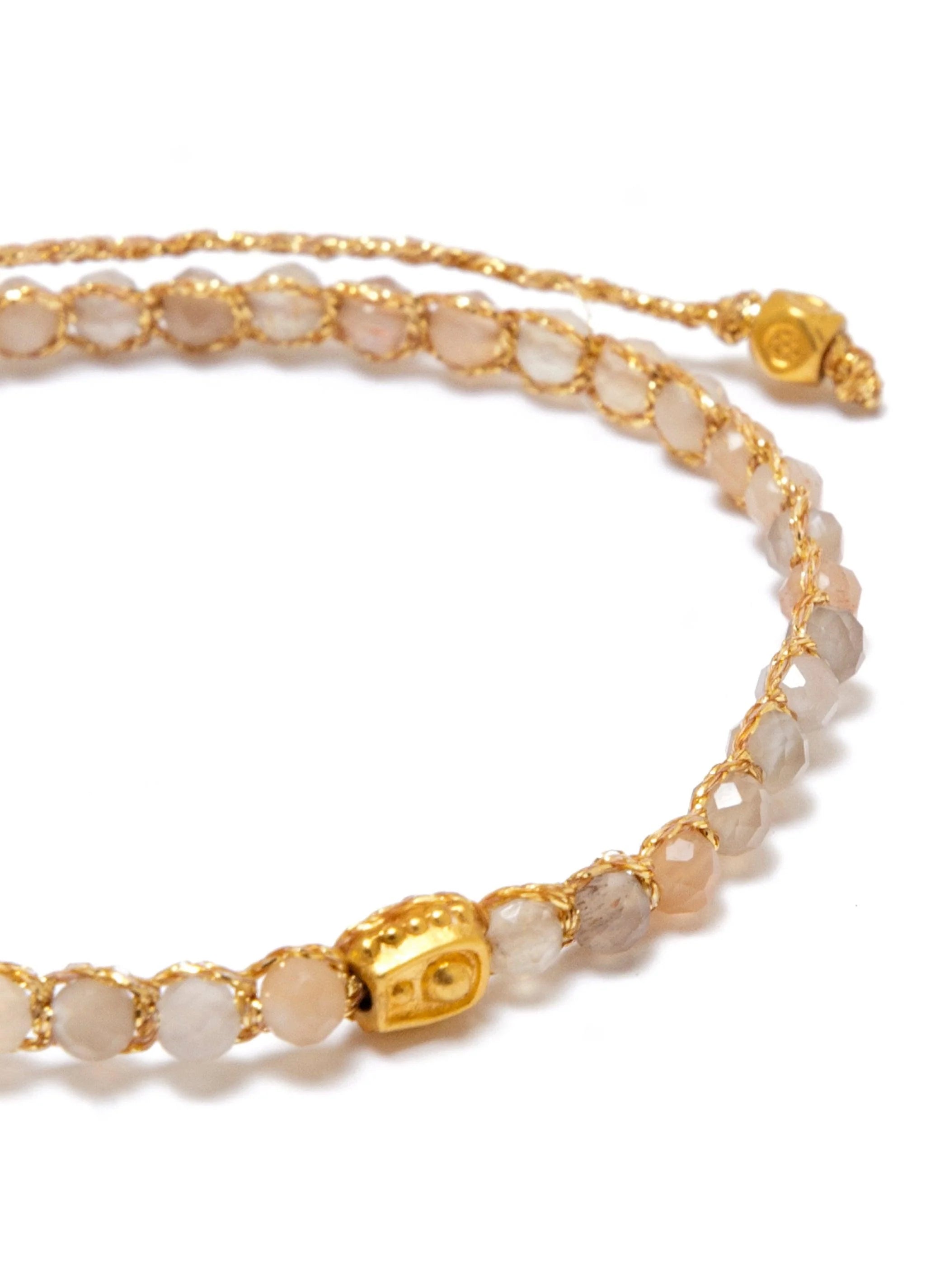 Peach Moonstone Bracelet Gold