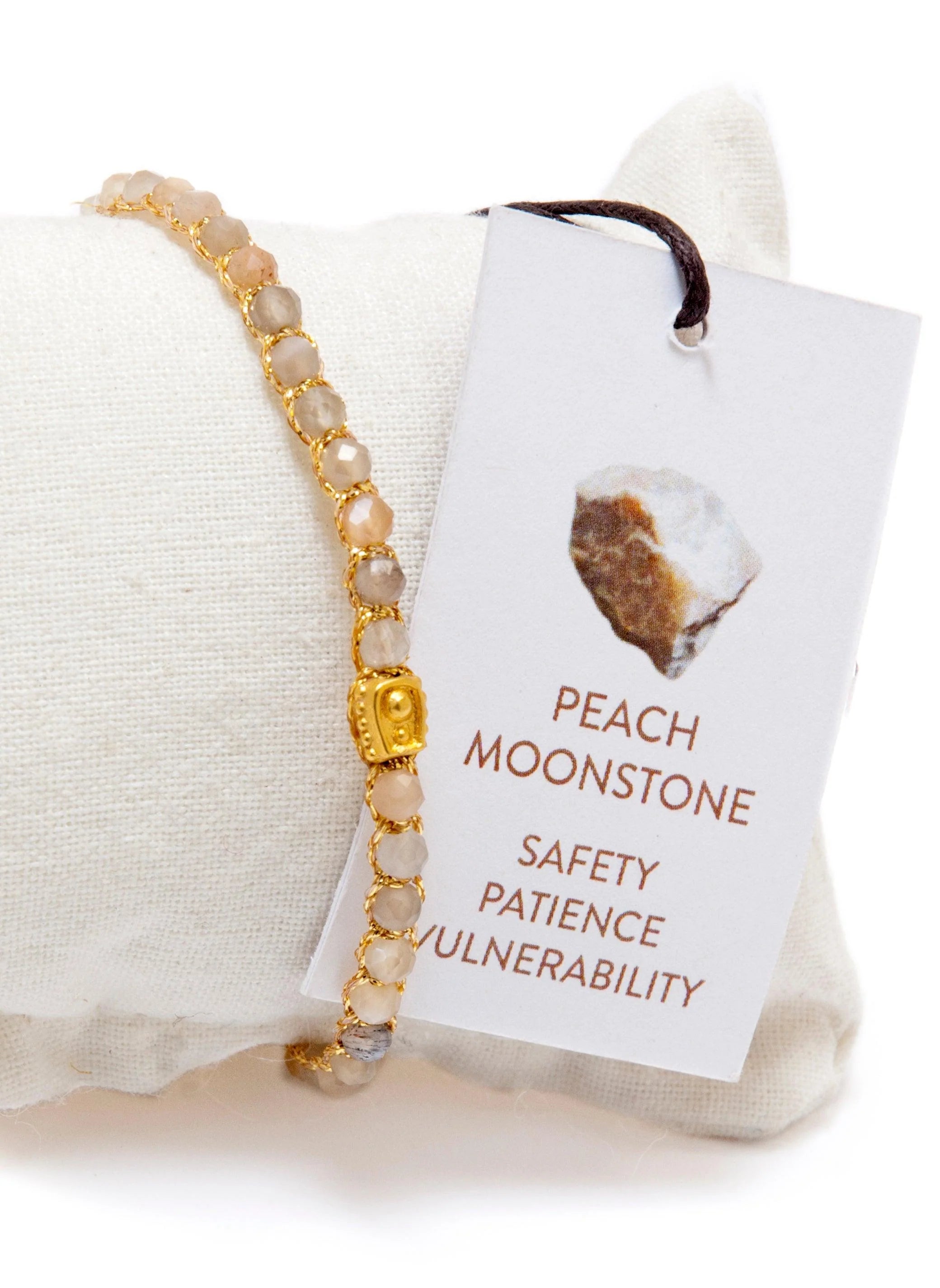 Peach Moonstone Bracelet Gold