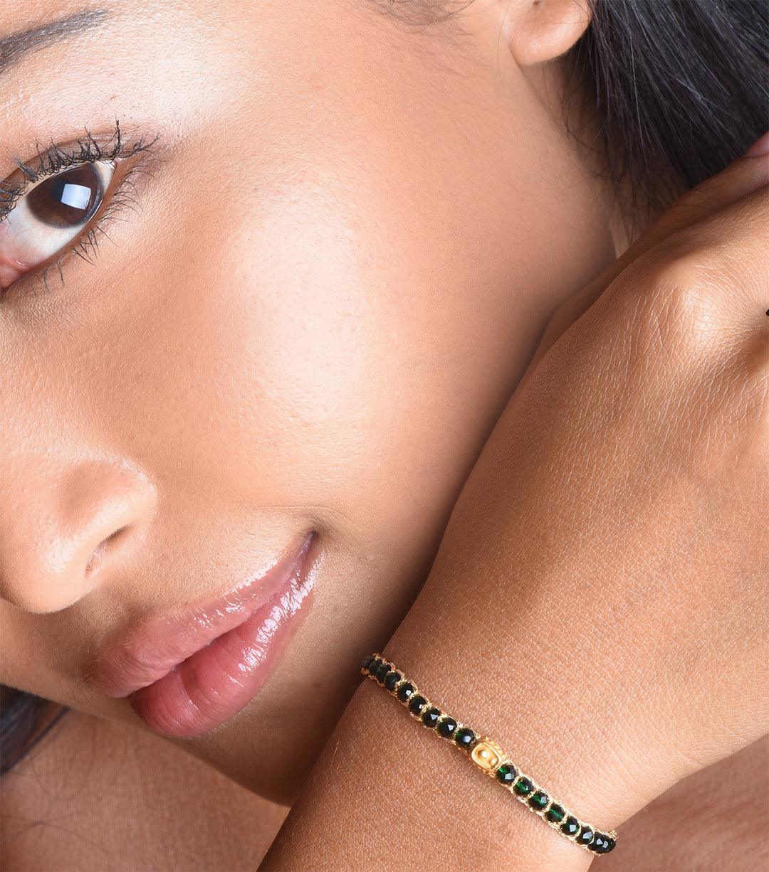 Green Spinel Bracelet Gold