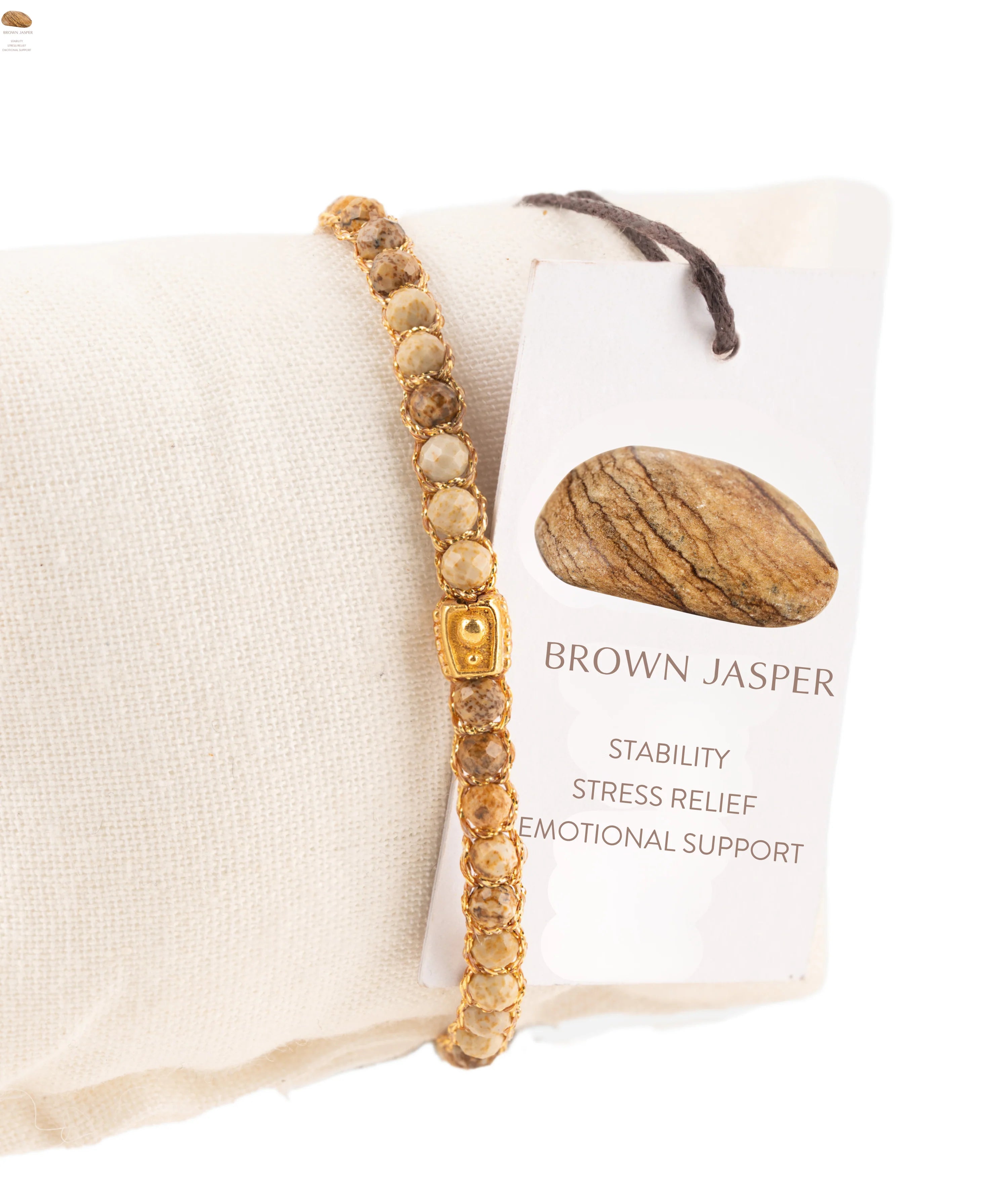 Brown Jasper Bracelet Gold