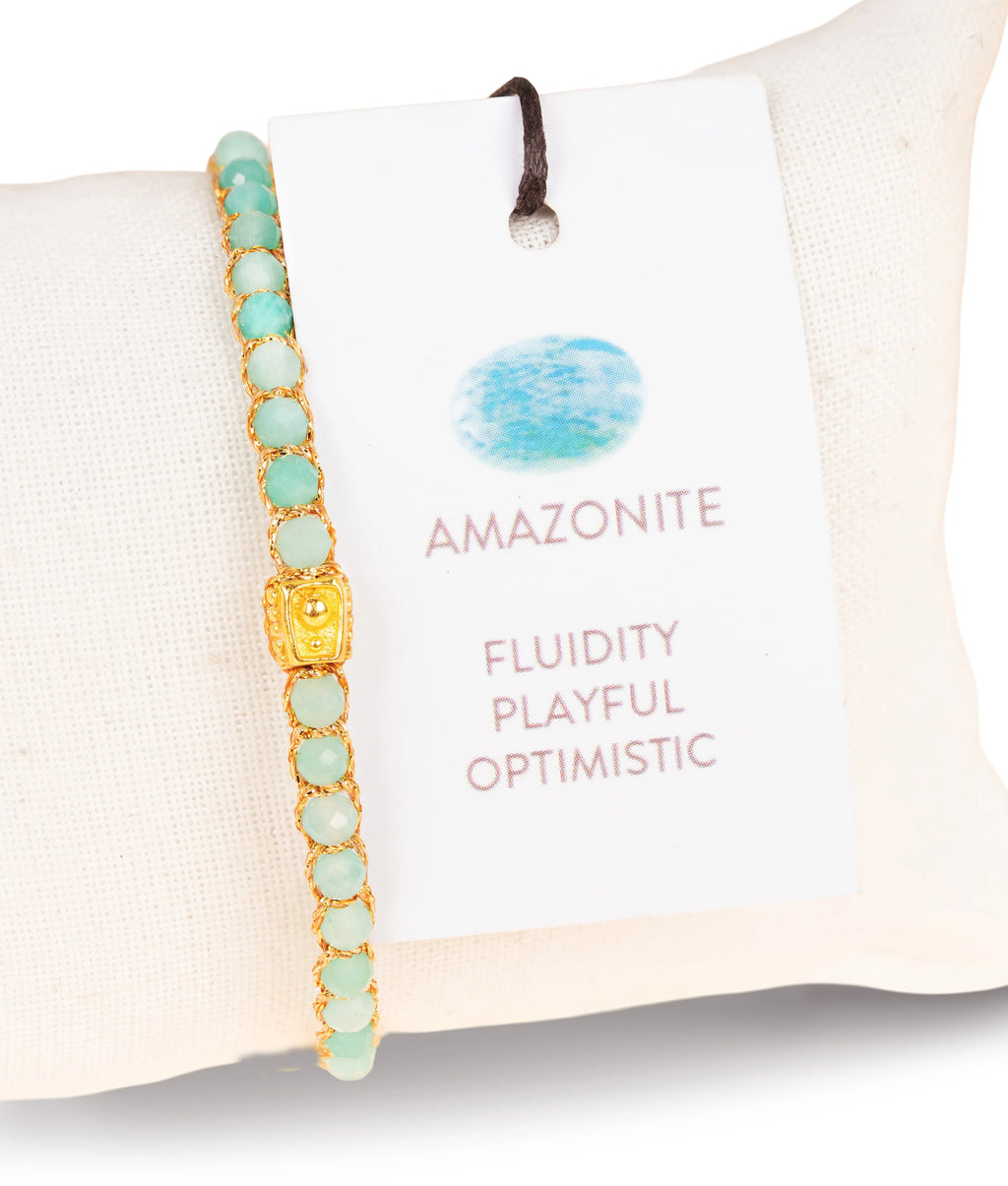 Amazonite from South Africa Bracelet Gold