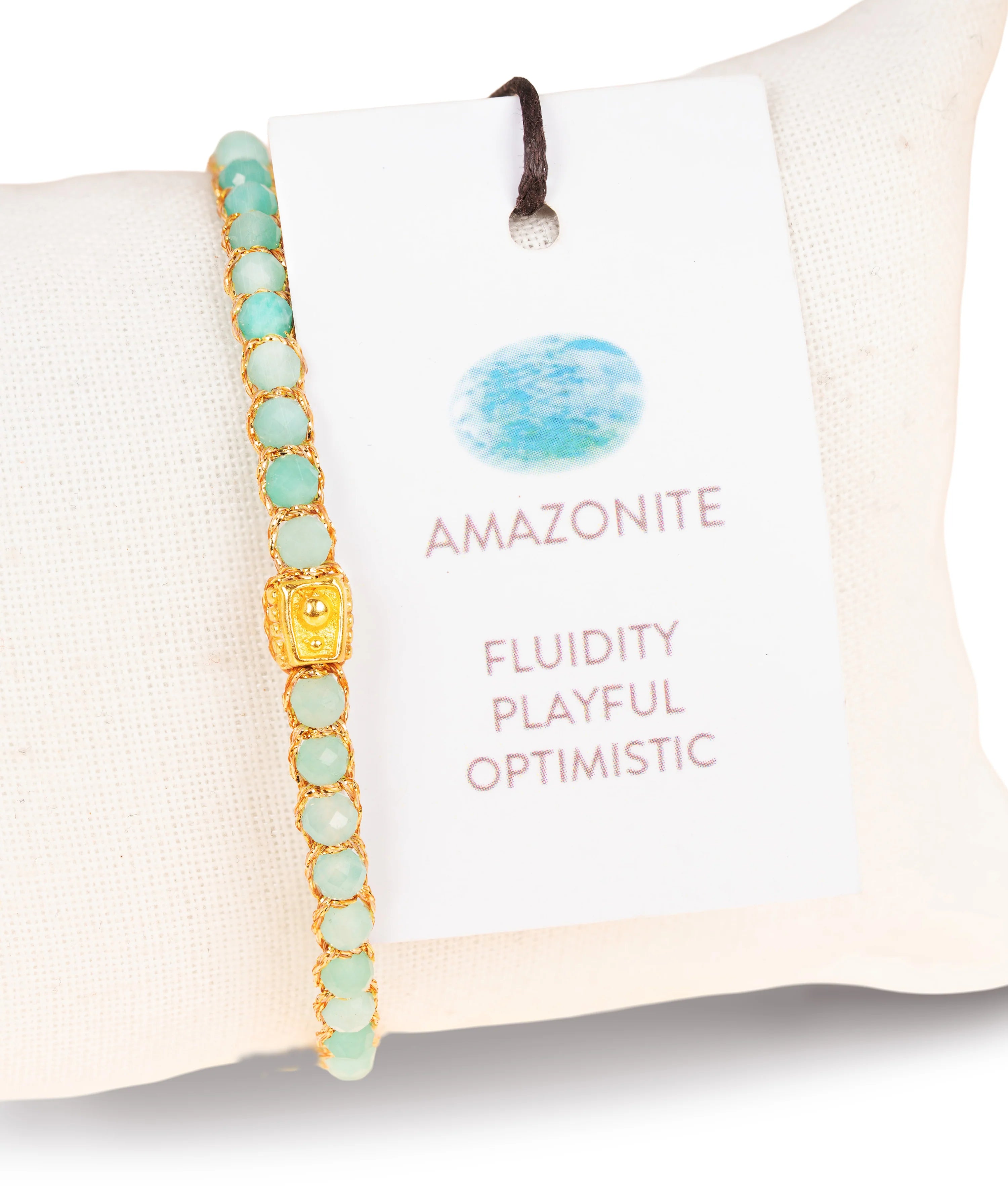 Amazonite from South Africa Bracelet Gold