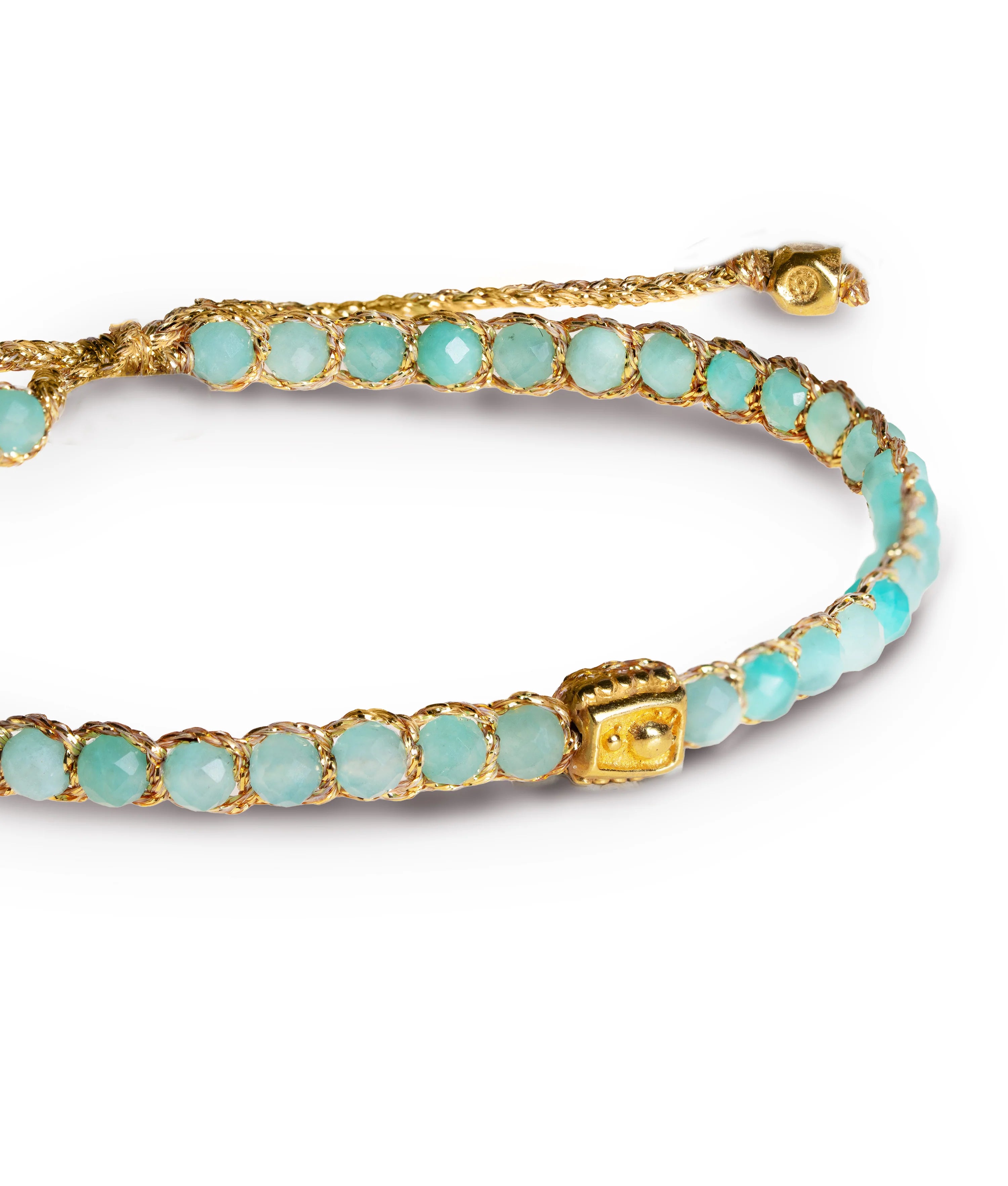 Amazonite from South Africa Bracelet Gold