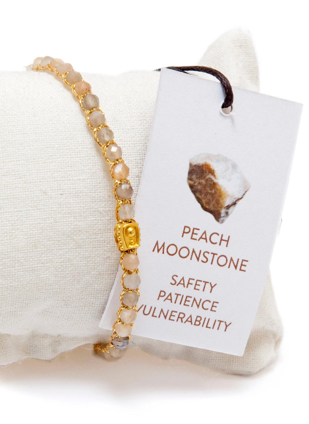 Peach Moonstone Bracelet Gold