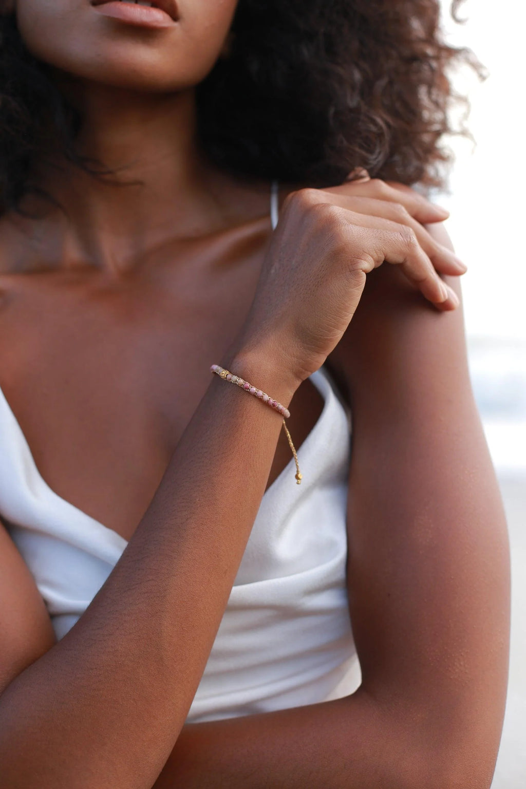 Rhodonite from Australia Bracelet Gold