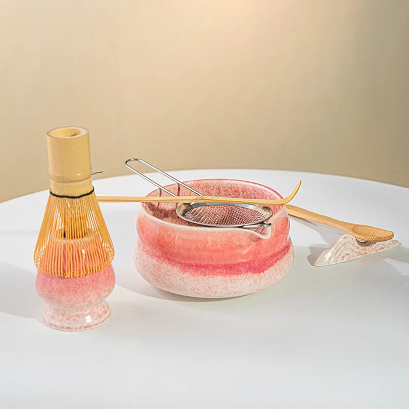 Japanese Matcha Gift Box – Ceramic Bowl, Bamboo Whisk & Tea Tool Set