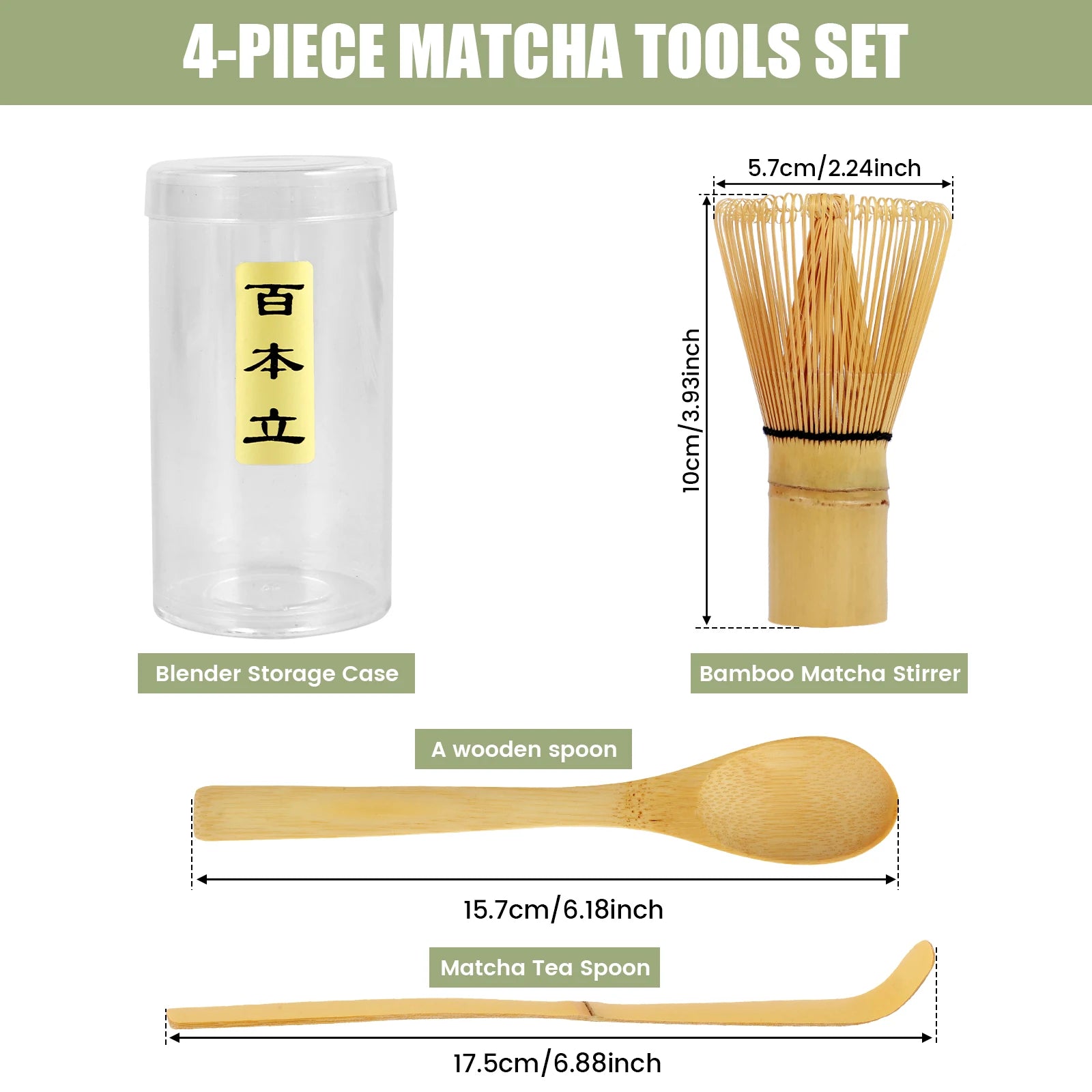 Ceramic Bowl, Bamboo Whisk (Chasen) & Scoop (Chashaku) Kit