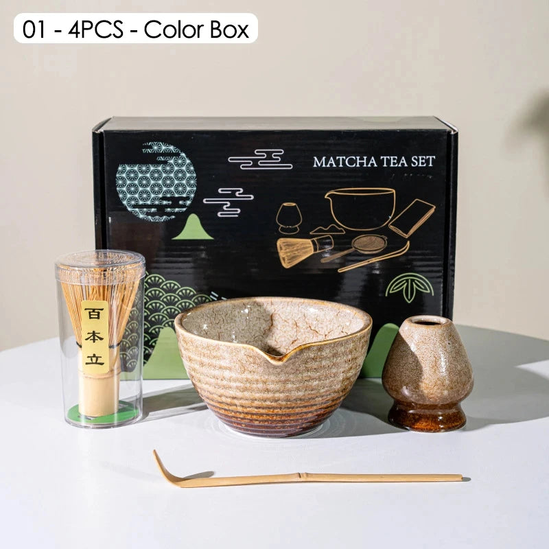 Ceramic Bowl, Bamboo Whisk & Tea Scoop Kit
