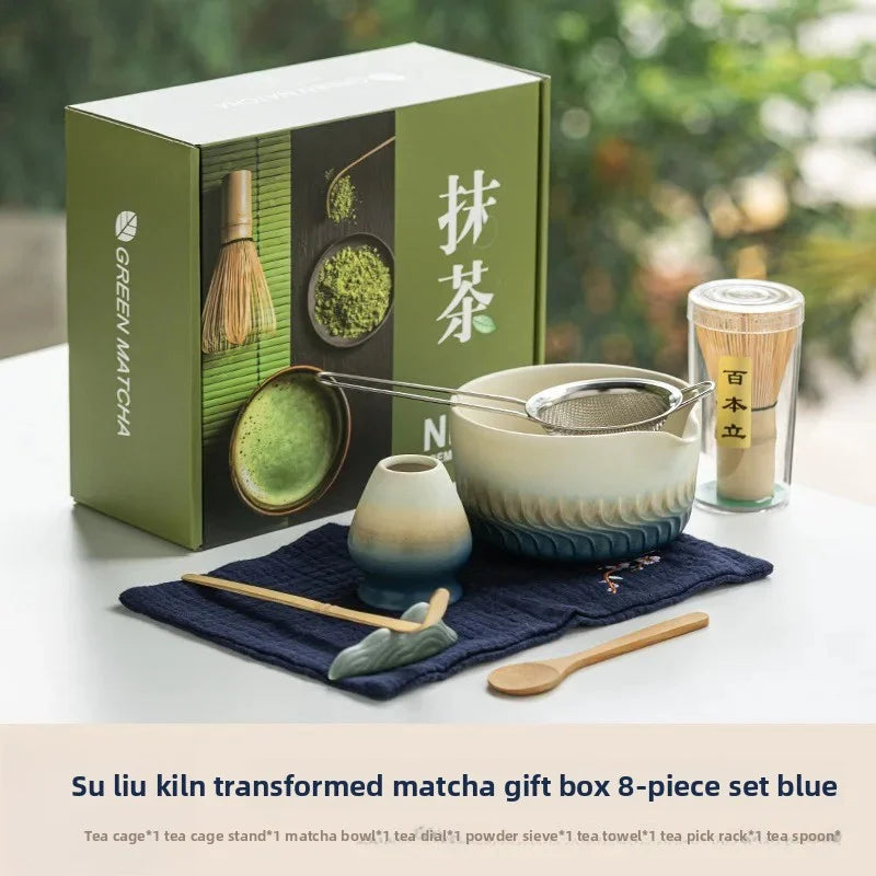 Japanese Matcha Kit – Handcrafted Glazed Bowl, Bamboo Whisk & Tea Starter Set