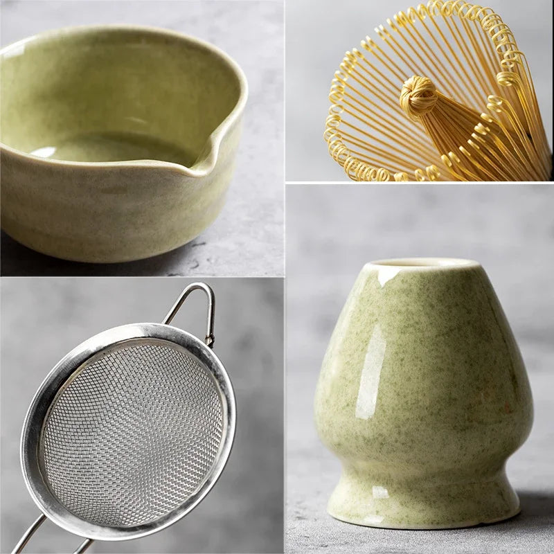 Ceramic Bowl, Bamboo Whisk & Tea Scoop Kit