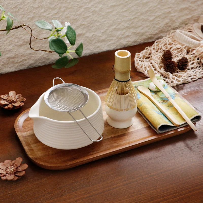 Ceremonial Ceramic Bowl, Bamboo Whisk & Gift Box