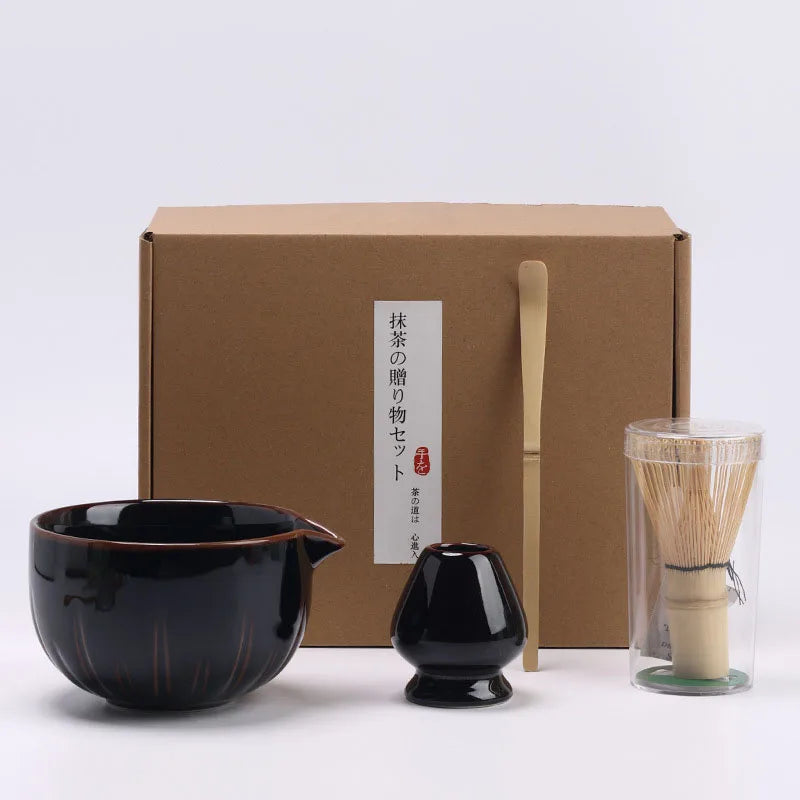 Japanese Matcha Tea Set with Tool Rack