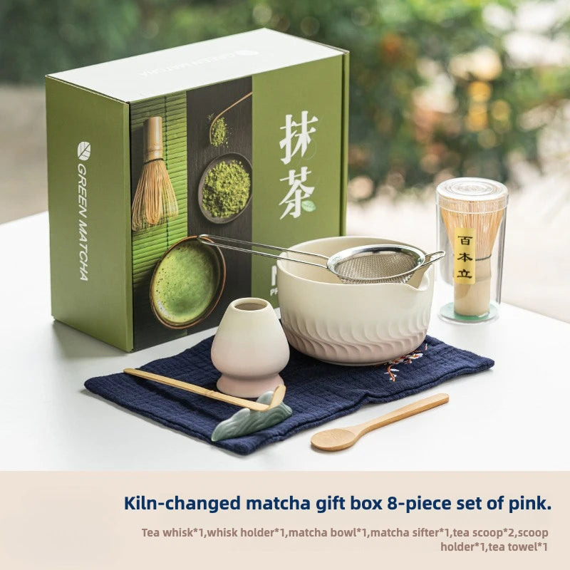 Japanese Matcha Kit – Handcrafted Glazed Bowl, Bamboo Whisk & Tea Starter Set