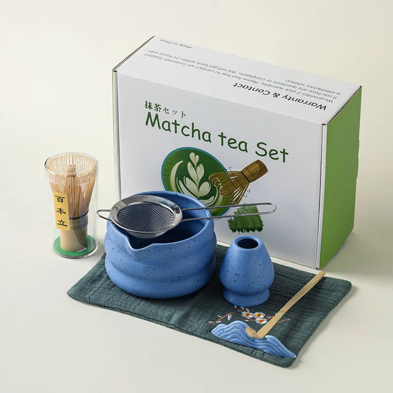 Japanese Ceramic Matcha Tea Set – Elegant White Edition