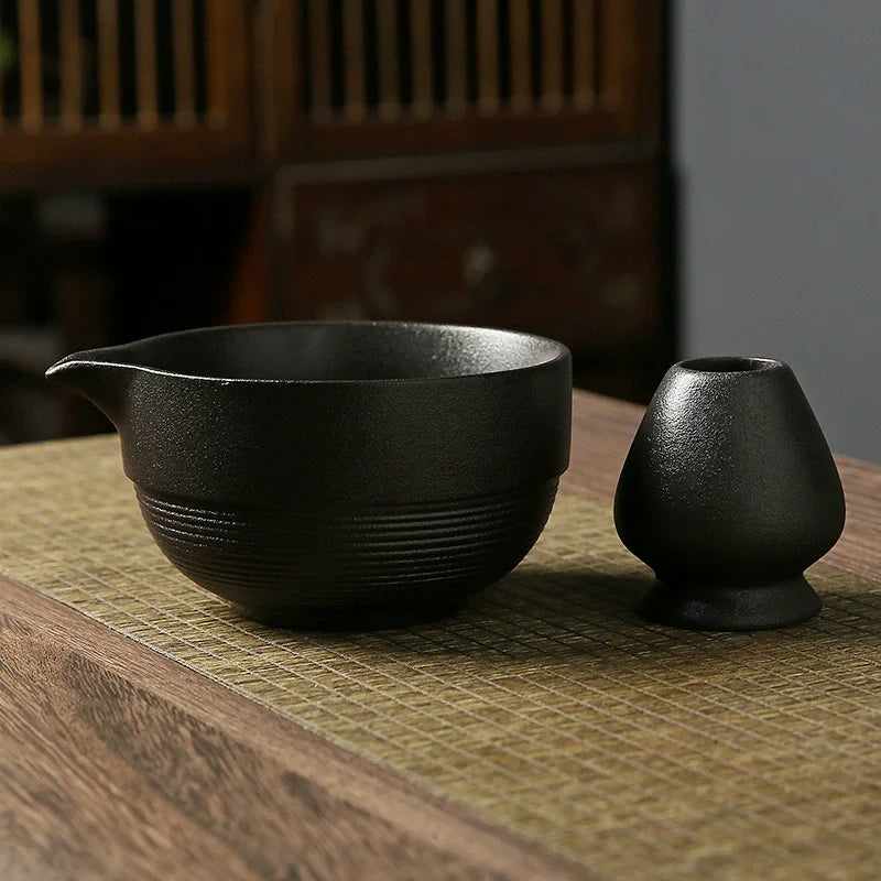 Ceramic Bowl, Bamboo Whisk & Tea Tools