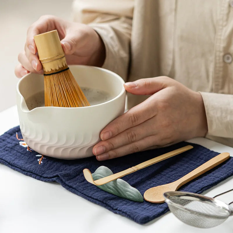 Japanese Matcha Kit – Handcrafted Glazed Bowl, Bamboo Whisk & Tea Starter Set