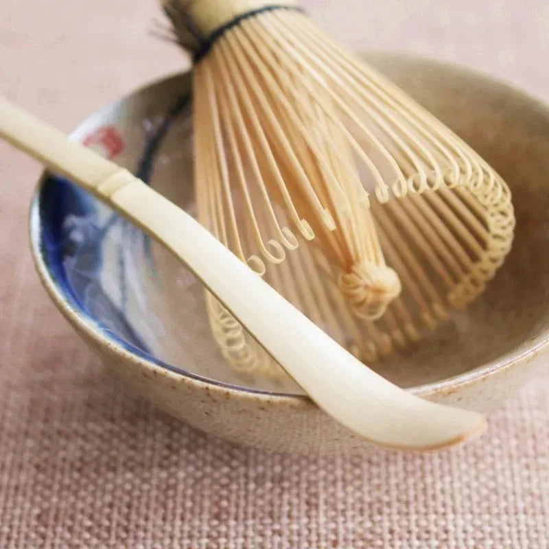Ceramic Bowl, Bamboo Whisk.