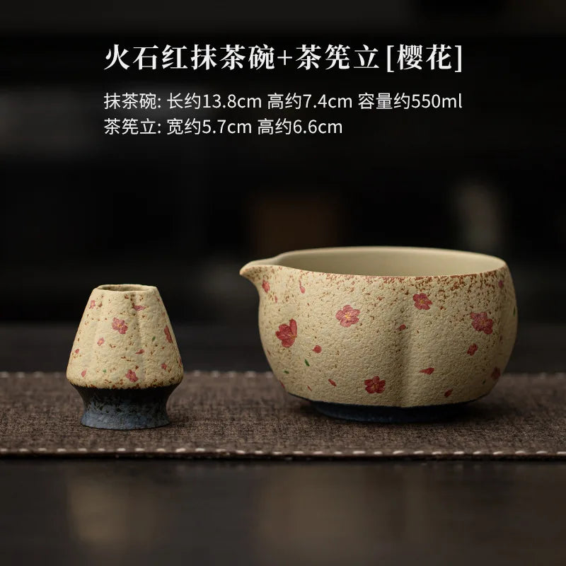 Japanese Flint Red Matcha Set