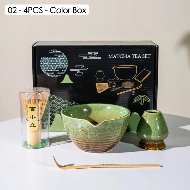 Ceramic Bowl, Bamboo Whisk & Tea Scoop Kit