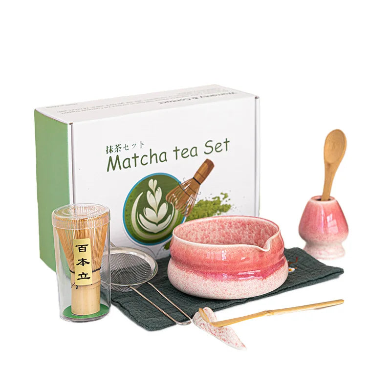 Japanese Matcha Gift Box – Ceramic Bowl, Bamboo Whisk & Tea Tool Set