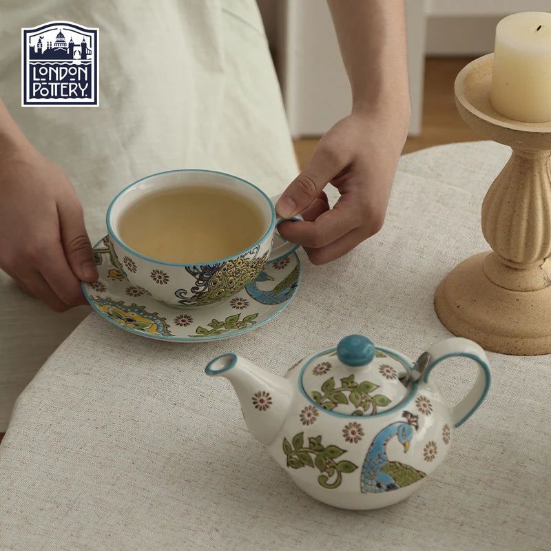 London Pottery Ceramic Tea Set – Tetra Teapot with Infuser & Strainer for Matcha & Tea