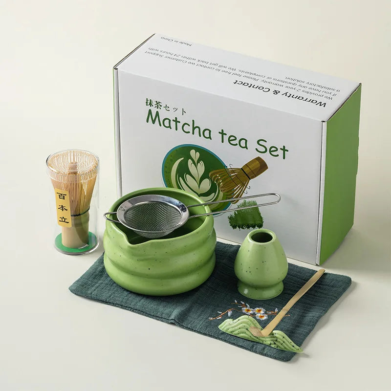 Japanese Ceramic Matcha Tea Set – Elegant White Edition