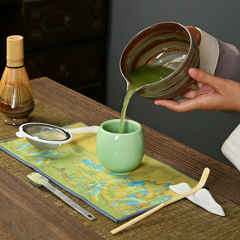 Ceramic Bowl, Bamboo Whisk & Tea Tools