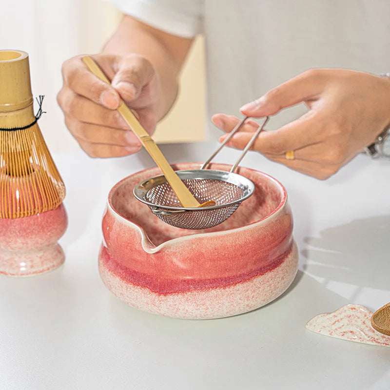 Japanese Matcha Gift Box – Ceramic Bowl, Bamboo Whisk & Tea Tool Set