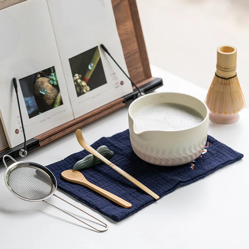Japanese Matcha Kit – Handcrafted Glazed Bowl, Bamboo Whisk & Tea Starter Set