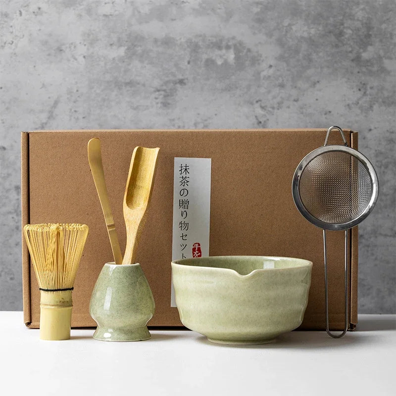 Ceramic Bowl, Bamboo Whisk & Tea Scoop Kit