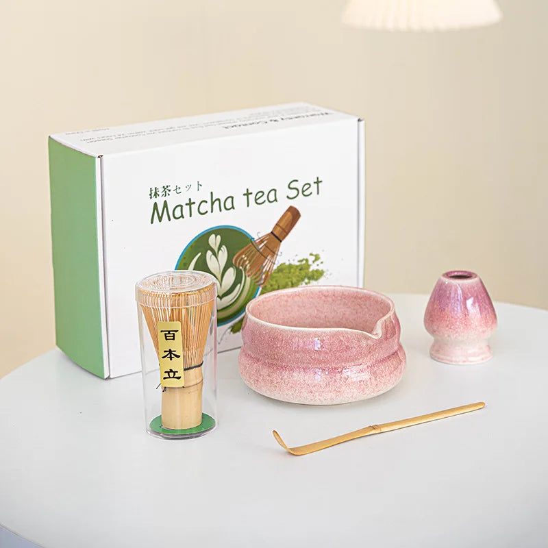 Japanese Matcha Gift Box – Ceramic Bowl, Bamboo Whisk & Tea Tool Set