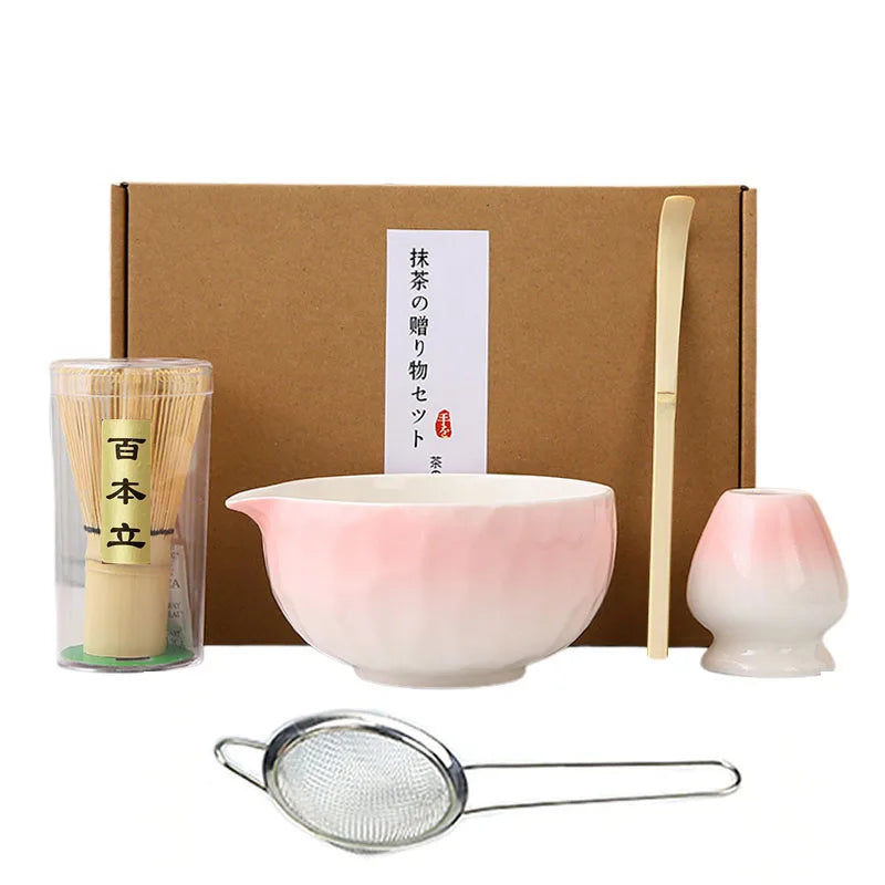 Japanese Matcha Set – Ceramic Bowl, Bamboo Whisk & Spoon, Tea Ceremony Gift