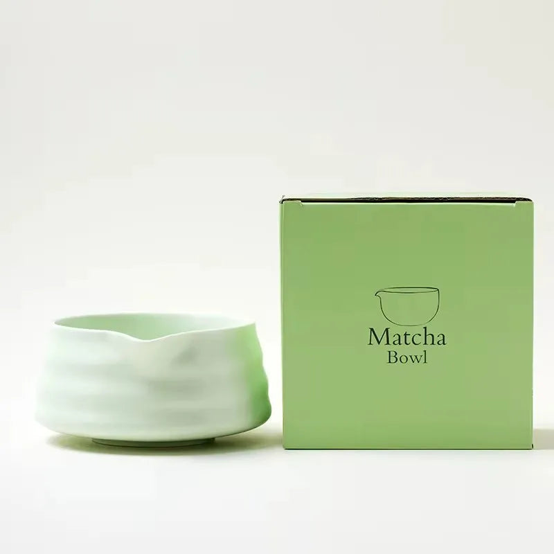 Traditional Japanese Matcha Bowl with Pouring Spout