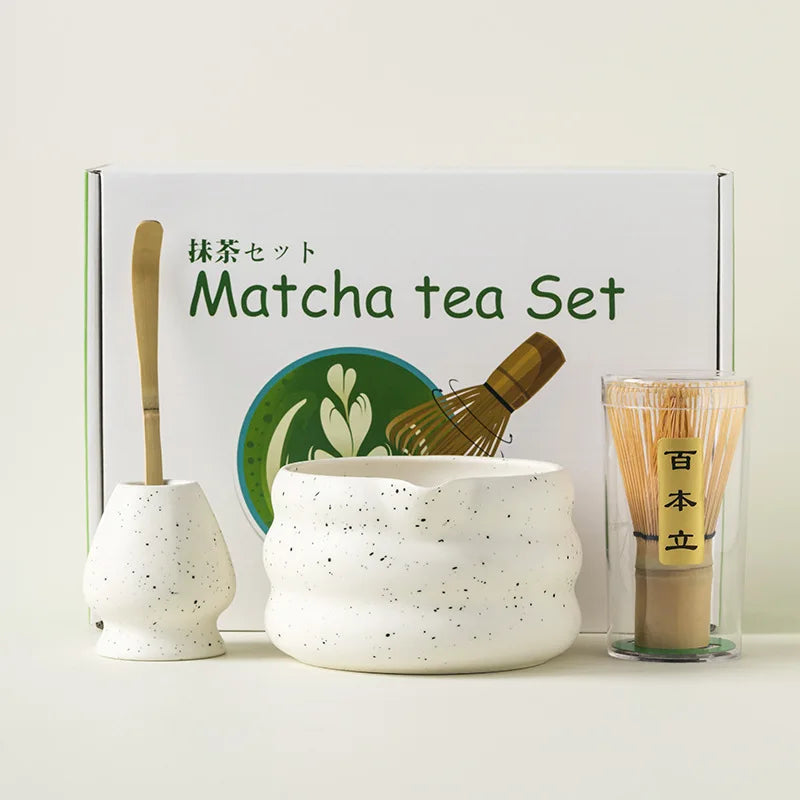 Japanese Ceramic Matcha Tea Set – Elegant White Edition