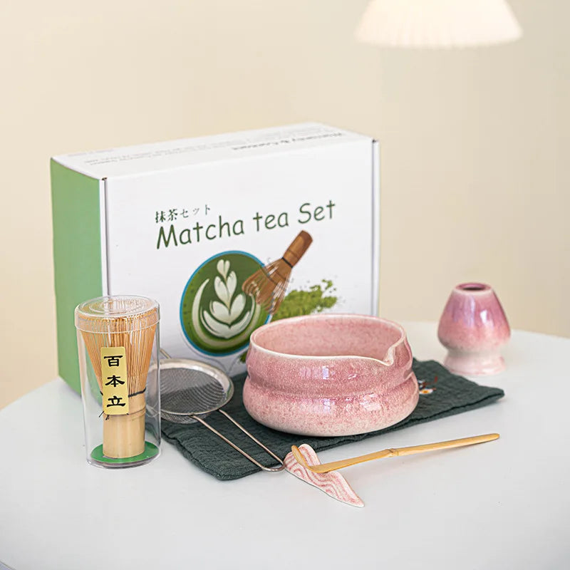 Japanese Matcha Gift Box – Ceramic Bowl, Bamboo Whisk & Tea Tool Set