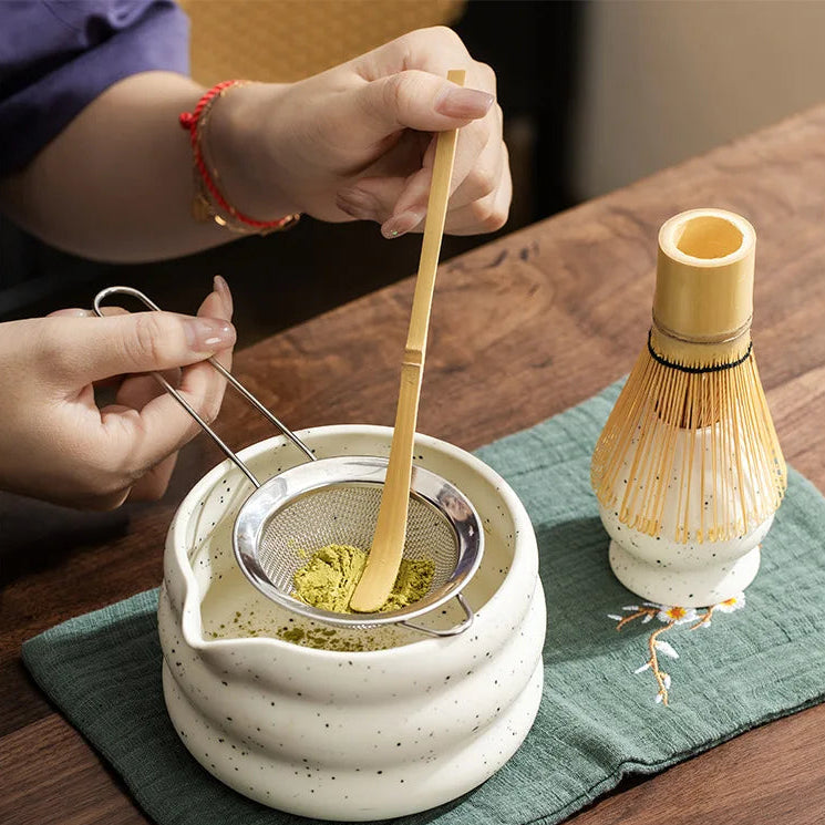 Japanese Ceramic Matcha Tea Set – Elegant White Edition