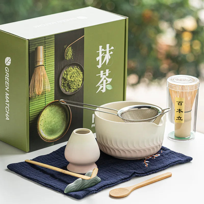 Japanese Matcha Kit – Handcrafted Glazed Bowl, Bamboo Whisk & Tea Starter Set