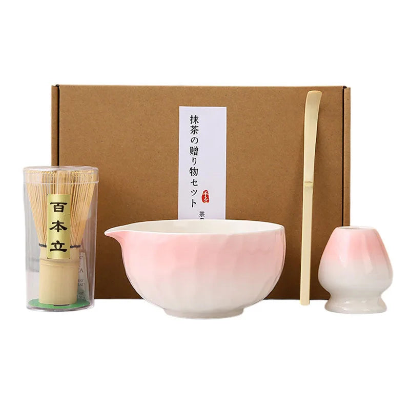Japanese Matcha Set – Ceramic Bowl, Bamboo Whisk & Spoon, Tea Ceremony Gift