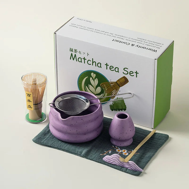 Japanese Ceramic Matcha Tea Set – Elegant White Edition