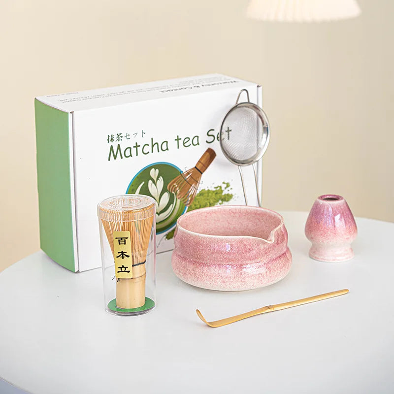 Japanese Matcha Gift Box – Ceramic Bowl, Bamboo Whisk & Tea Tool Set
