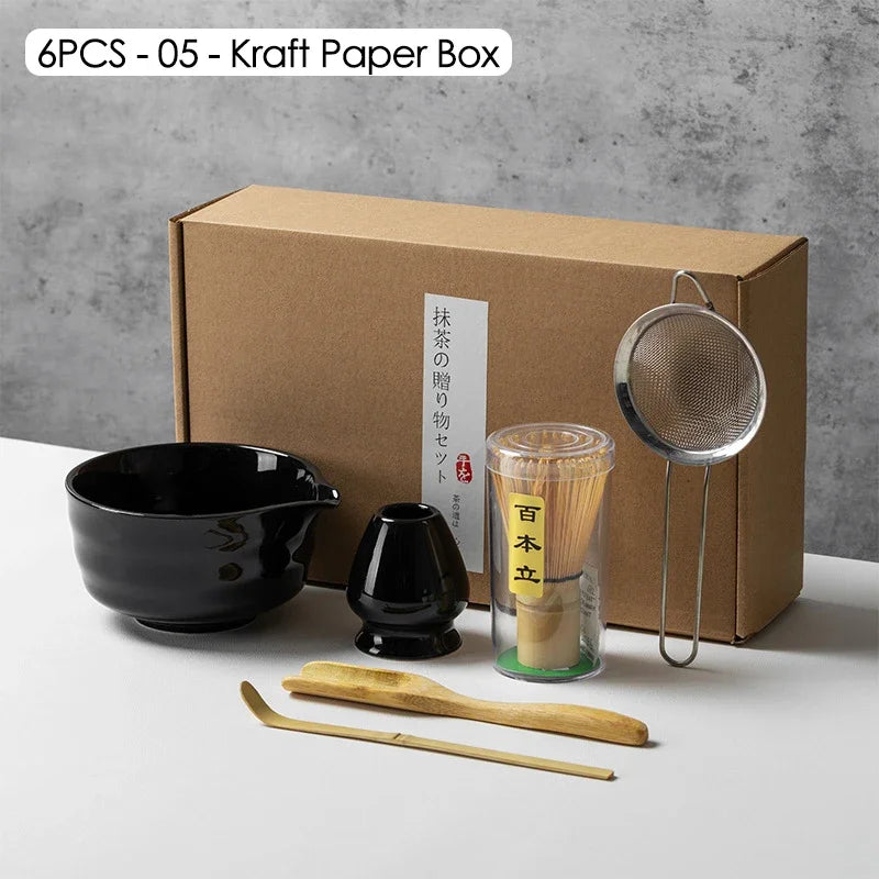 Ceramic Bowl, Bamboo Whisk & Tea Scoop Kit