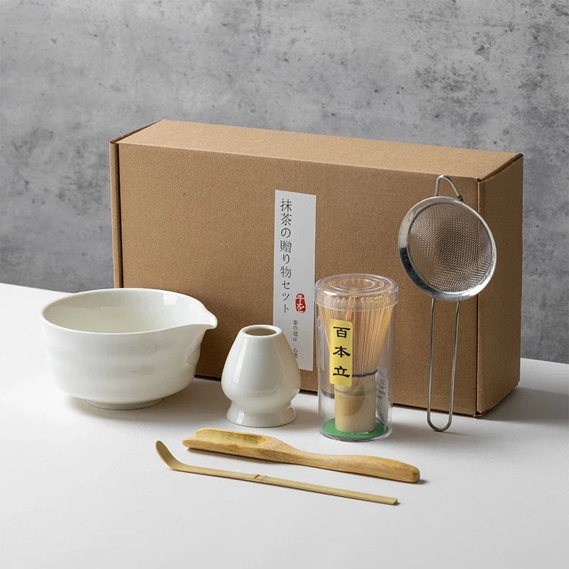 Ceramic Bowl, Bamboo Whisk & Tea Scoop Kit