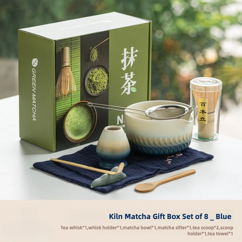 Japanese Matcha Kit – Handcrafted Glazed Bowl, Bamboo Whisk & Tea Starter Set