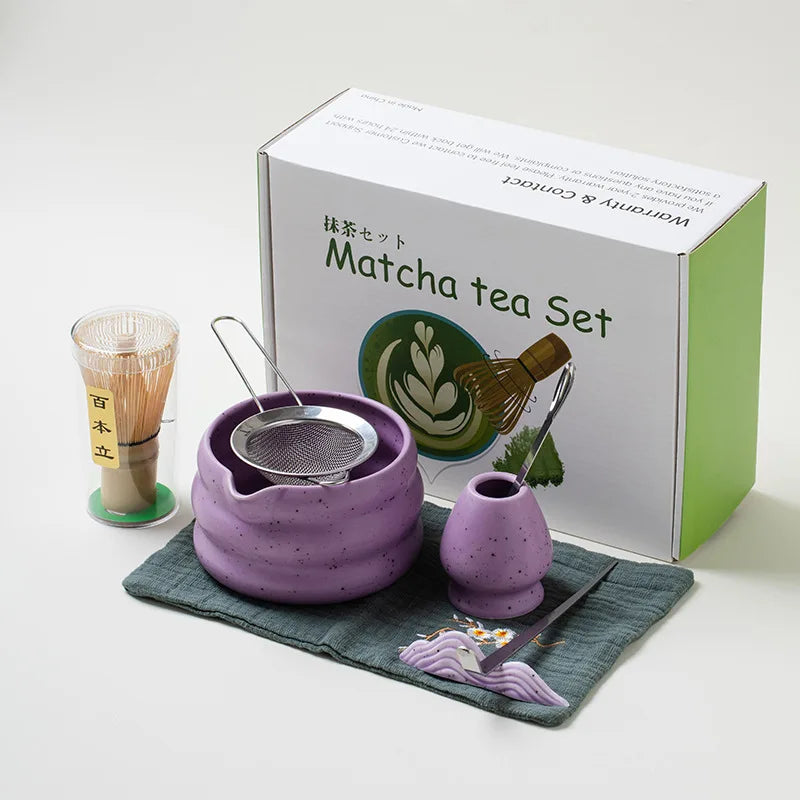 Japanese Ceramic Matcha Tea Set – Elegant White Edition