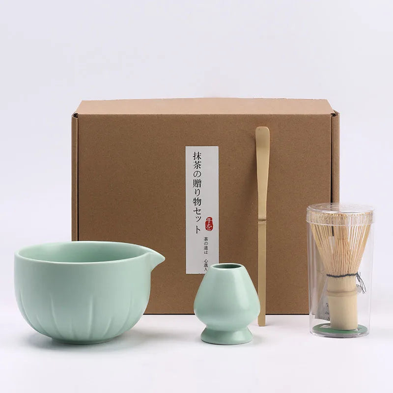 Japanese Matcha Tea Set with Tool Rack