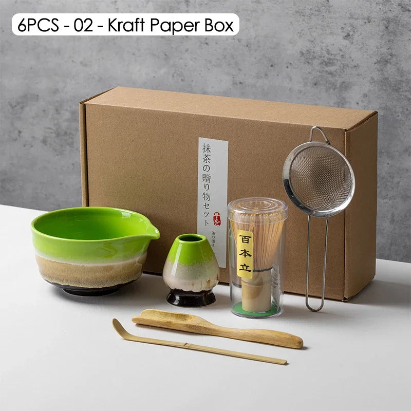 Ceramic Bowl, Bamboo Whisk & Tea Scoop Kit