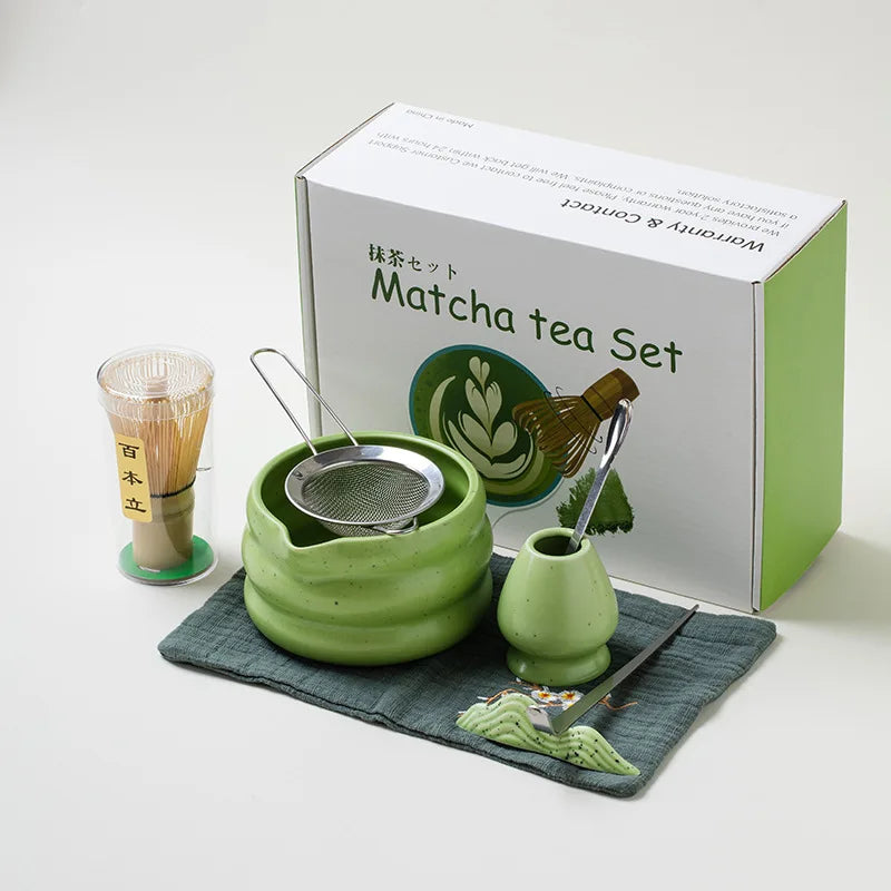 Japanese Ceramic Matcha Tea Set – Elegant White Edition